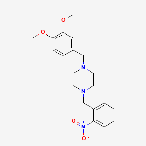 1-[(3,4-Dimethoxyphenyl)methyl]-4-[(2-nitrophenyl)methyl]piperazine