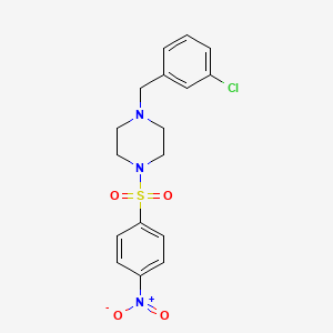 1-[(3-CHLOROPHENYL)METHYL]-4-(4-NITROBENZENESULFONYL)PIPERAZINE