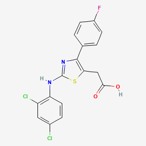 2-[2-(2,4-dichloroanilino)-4-(4-fluorophenyl)-1,3-thiazol-5-yl]acetic acid