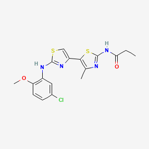 N-(5-{2-[(5-Chloro-2-methoxyphenyl)amino]-1,3-thiazol-4-YL}-4-methyl-1,3-thiazol-2-YL)propanamide