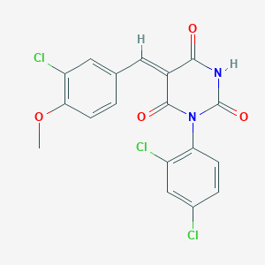 (5Z)-5-[(3-chloro-4-methoxyphenyl)methylidene]-1-(2,4-dichlorophenyl)-1,3-diazinane-2,4,6-trione