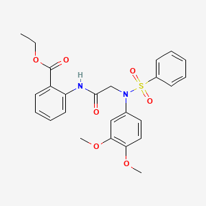 ethyl 2-{[N-(3,4-dimethoxyphenyl)-N-(phenylsulfonyl)glycyl]amino}benzoate