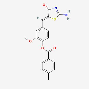 [4-[(Z)-(2-amino-4-oxo-1,3-thiazol-5-ylidene)methyl]-2-methoxyphenyl] 4-methylbenzoate