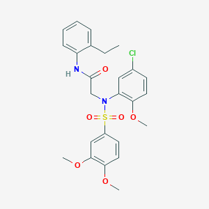 2-(5-chloro-N-(3,4-dimethoxyphenyl)sulfonyl-2-methoxyanilino)-N-(2-ethylphenyl)acetamide