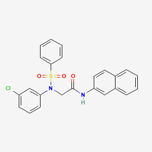 2-[N-(benzenesulfonyl)-3-chloroanilino]-N-naphthalen-2-ylacetamide