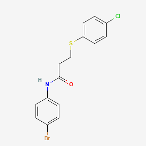 N-(4-bromophenyl)-3-((4-chlorophenyl)thio)propanamide