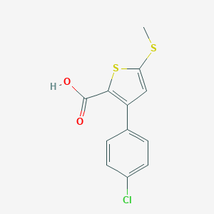 molecular formula C12H9ClO2S2 B368664 3-(4-Chlorophenyl)-5-(methylsulfanyl)-2-thiophenecarboxylic acid CAS No. 203189-46-2