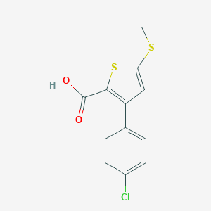 molecular formula C12H9ClO2S2 B368664 3-(4-氯苯基)-5-(甲硫基)-2-噻吩甲酸 CAS No. 203189-46-2