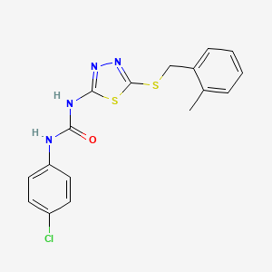 1-(4-Chlorophenyl)-3-[5-[(2-methylphenyl)methylsulfanyl]-1,3,4-thiadiazol-2-yl]urea