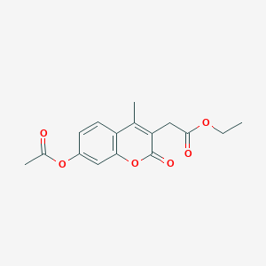 molecular formula C16H16O6 B368698 Ethyl 2-(7-acetyloxy-4-methyl-2-oxochromen-3-yl)acetate CAS No. 114067-18-4