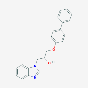 molecular formula C23H22N2O2 B368714 1-(2-Methylbenzimidazolyl)-3-(4-phenylphenoxy)propan-2-ol CAS No. 873588-47-7