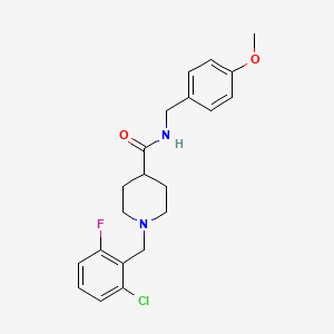 molecular formula C21H24ClFN2O2 B3687236 1-(2-chloro-6-fluorobenzyl)-N-(4-methoxybenzyl)piperidine-4-carboxamide 