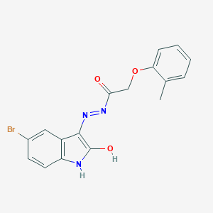 molecular formula C17H14BrN3O3 B368730 N'-[(3E)-5-bromo-2-oxo-1,2-dihydro-3H-indol-3-ylidene]-2-(2-methylphenoxy)acetohydrazide CAS No. 303127-44-8