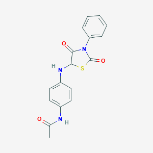 molecular formula C17H15N3O3S B368739 N-{4-[(2,4-dioxo-3-phenyl-1,3-thiazolidin-5-yl)amino]phenyl}acetamide CAS No. 321863-56-3