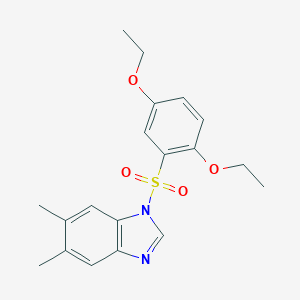 molecular formula C19H22N2O4S B368749 1-[(2,5-diethoxyphenyl)sulfonyl]-5,6-dimethyl-1H-benzimidazole CAS No. 325811-13-0