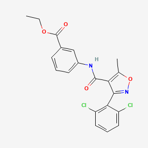 molecular formula C20H16Cl2N2O4 B3687674 Ethyl 3-({[3-(2,6-dichlorophenyl)-5-methyl-1,2-oxazol-4-yl]carbonyl}amino)benzoate 