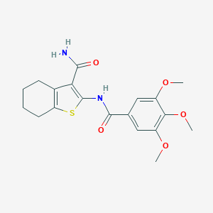 molecular formula C19H22N2O5S B368768 2-[(3,4,5-トリメトキシベンゾイル)アミノ]-4,5,6,7-テトラヒドロ-1-ベンゾチオフェン-3-カルボキサミド CAS No. 298208-08-9