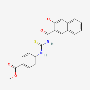 molecular formula C21H18N2O4S B3688008 methyl 4-({[(3-methoxy-2-naphthoyl)amino]carbonothioyl}amino)benzoate 