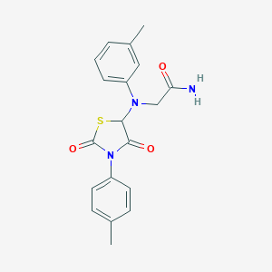 molecular formula C19H19N3O3S B368808 2-{3-Methyl[3-(4-methylphenyl)-2,4-dioxo-1,3-thiazolidin-5-yl]anilino}acetamide CAS No. 477275-60-8