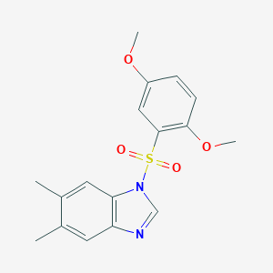 molecular formula C17H18N2O4S B368811 1-(2,5-Dimethoxyphenyl)sulfonyl-5,6-dimethylbenzimidazole CAS No. 332021-82-6