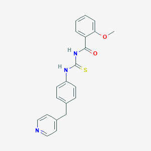 molecular formula C21H19N3O2S B368831 2-methoxy-N-({[4-(pyridin-4-ylmethyl)phenyl]amino}carbonothioyl)benzamide CAS No. 370869-44-6