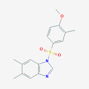 molecular formula C17H18N2O3S B368840 1-(4-Methoxy-3-methylphenyl)sulfonyl-5,6-dimethylbenzimidazole CAS No. 441315-25-9