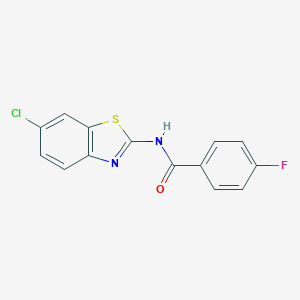 molecular formula C14H8ClFN2OS B368854 N-(6-chloro-1,3-benzothiazol-2-yl)-4-fluorobenzamide CAS No. 392236-64-5