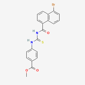 molecular formula C20H15BrN2O3S B3688947 methyl 4-({[(5-bromo-1-naphthoyl)amino]carbonothioyl}amino)benzoate 