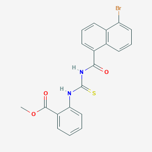 molecular formula C20H15BrN2O3S B3688989 methyl 2-({[(5-bromo-1-naphthoyl)amino]carbonothioyl}amino)benzoate 