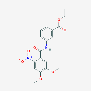 molecular formula C18H18N2O7 B3689000 ethyl 3-[(4,5-dimethoxy-2-nitrobenzoyl)amino]benzoate 