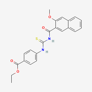 molecular formula C22H20N2O4S B3689262 Ethyl 4-({[(3-methoxynaphthalen-2-yl)carbonyl]carbamothioyl}amino)benzoate 