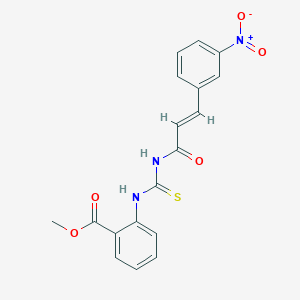 molecular formula C18H15N3O5S B3689300 methyl 2-({[(2E)-3-(3-nitrophenyl)prop-2-enoyl]carbamothioyl}amino)benzoate 