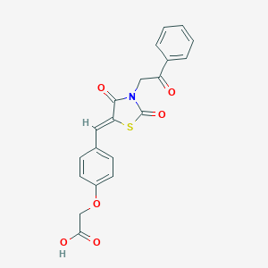 molecular formula C20H15NO6S B368951 (4-{(Z)-[2,4-ジオキソ-3-(2-オキソ-2-フェニルエチル)-1,3-チアゾリジン-5-イリデン]メチル}フェノキシ)酢酸 CAS No. 432005-57-7