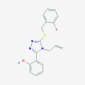 molecular formula C18H16FN3OS B368953 2-{4-allyl-5-[(2-fluorobenzyl)sulfanyl]-4H-1,2,4-triazol-3-yl}phenol 