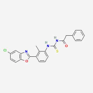 N-{[3-(5-chloro-1,3-benzoxazol-2-yl)-2-methylphenyl]carbamothioyl}-2-phenylacetamide