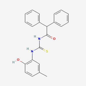 N-[(2-hydroxy-5-methylphenyl)carbamothioyl]-2,2-diphenylacetamide