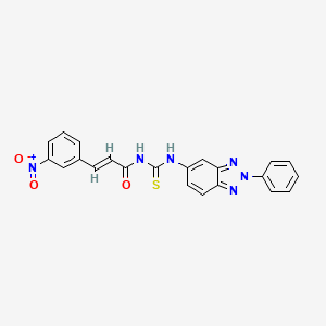 (2E)-3-(3-nitrophenyl)-N-[(2-phenyl-2H-benzotriazol-5-yl)carbamothioyl]prop-2-enamide