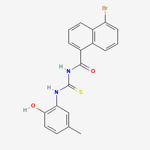 5-bromo-N-[(2-hydroxy-5-methylphenyl)carbamothioyl]naphthalene-1-carboxamide