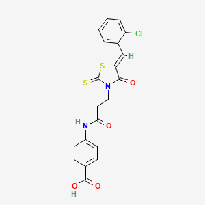 4-({3-[5-(2-chlorobenzylidene)-4-oxo-2-thioxo-1,3-thiazolidin-3-yl]propanoyl}amino)benzoic acid