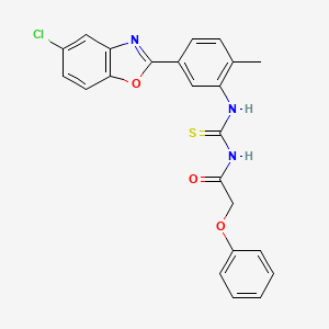 N-{[5-(5-chloro-1,3-benzoxazol-2-yl)-2-methylphenyl]carbamothioyl}-2-phenoxyacetamide