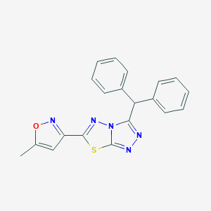 molecular formula C20H15N5OS B368988 3-(Diphenylmethyl)-6-(5-methyl-1,2-oxazol-3-yl)[1,2,4]triazolo[3,4-b][1,3,4]thiadiazole CAS No. 954837-45-7