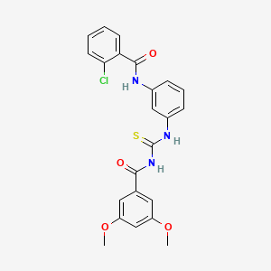 N-[(3-{[(2-chlorophenyl)carbonyl]amino}phenyl)carbamothioyl]-3,5-dimethoxybenzamide