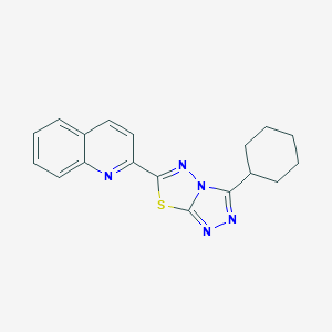 molecular formula C18H17N5S B368995 2-(3-Cyclohexyl[1,2,4]triazolo[3,4-b][1,3,4]thiadiazol-6-yl)quinoline CAS No. 929834-57-1