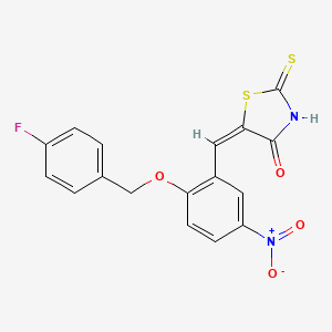 5-{2-[(4-fluorobenzyl)oxy]-5-nitrobenzylidene}-2-thioxo-1,3-thiazolidin-4-one