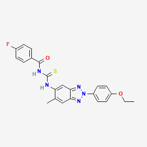 N-{[2-(4-ethoxyphenyl)-6-methyl-2H-benzotriazol-5-yl]carbamothioyl}-4-fluorobenzamide