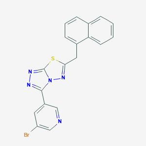 molecular formula C19H12BrN5S B368998 3-(5-Bromo-3-pyridinyl)-6-(1-naphthylmethyl)[1,2,4]triazolo[3,4-b][1,3,4]thiadiazole CAS No. 951967-15-0