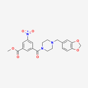 METHYL 3-{[4-(1,3-BENZODIOXOL-5-YLMETHYL)PIPERAZINO]CARBONYL}-5-NITROBENZOATE