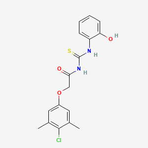 2-(4-chloro-3,5-dimethylphenoxy)-N-[(2-hydroxyphenyl)carbamothioyl]acetamide