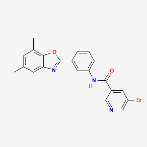 5-bromo-N-[3-(5,7-dimethyl-1,3-benzoxazol-2-yl)phenyl]pyridine-3-carboxamide