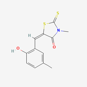 (5E)-5-[(2-hydroxy-5-methylphenyl)methylidene]-3-methyl-2-sulfanylidene-1,3-thiazolidin-4-one